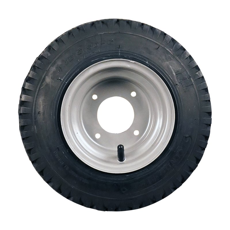 pneu + roue 4.10/3.50-6 4.50Ax6H2 ET0 60/90/4 métal V-6602 gris argent