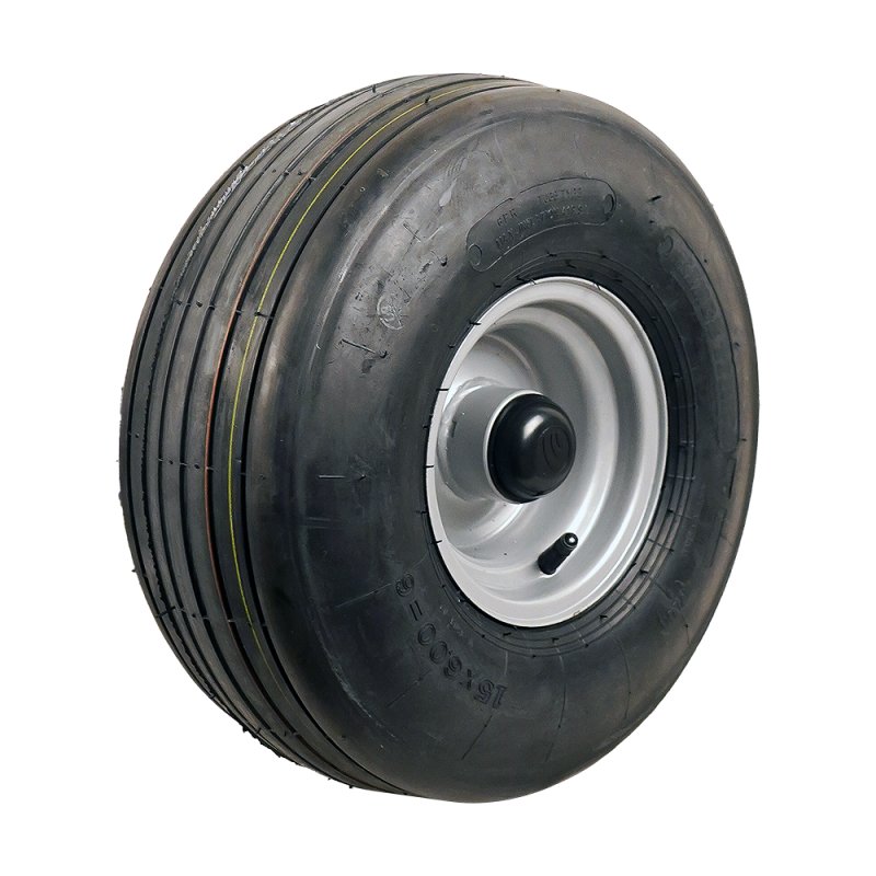 pneu + roue 15x6.00-6 4.50Ax6 ET0 NL88mm métal V-3503 gris argent