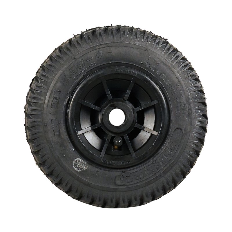 pneu + roue 2.50-4 2.10x4 (260x85) roulement à rouleaux Ø20 NL50mm plastique PP V-6606 noir