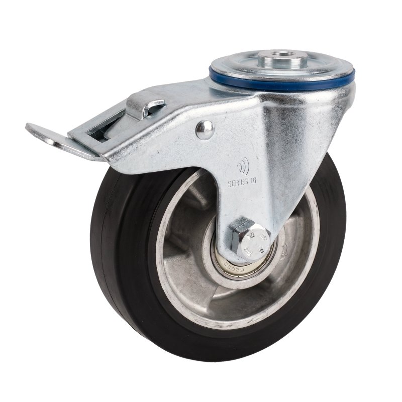 roulette pivotante avec frein 125mm série 10 ᠆ 15 goupille roulement à billes