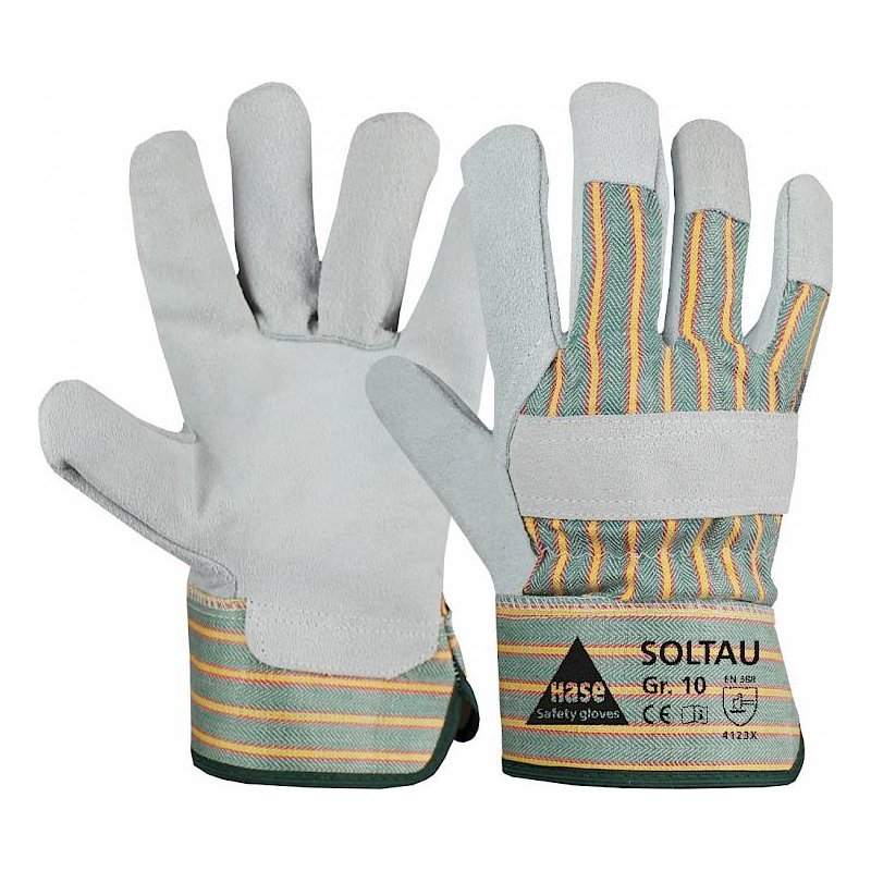 gant de travail croûte de cuir taille 9 blanc / vert-jaune