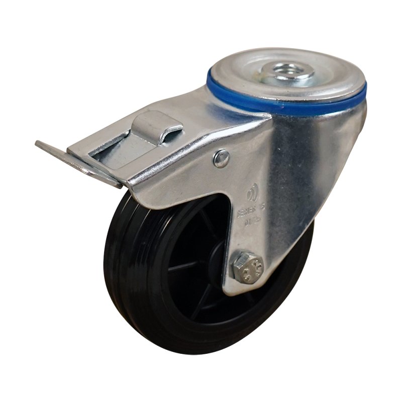 roulette pivotante avec frein 80mm série 06 ᠆ 15 trou pour boulon roulement à rouleaux