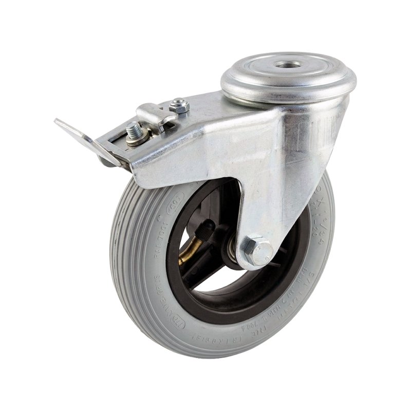 roulette pivotante avec frein 150mm serie 62 ᠆ 91 trou pour boulon roulement à billes