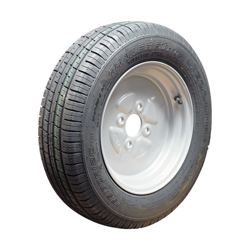 pneu + roue 155/70 R12C 4.00Bx12H2 ET0 60/100/4 métal ST290 M+S gris argent