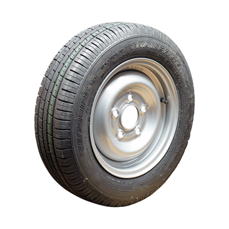 pneu + roue 155/70 R12C 4½Jx12H2 ET30 67/112/5 métal ST290 M+S gris argent