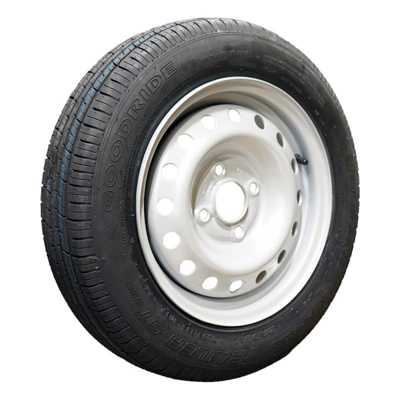 pneu + roue 155/80 R13 5Jx13H2 ET30 57/100/4 métal ST290 M+S gris argent
