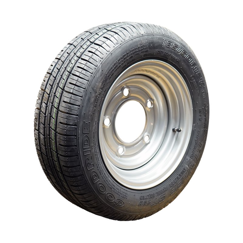 pneu + roue 185/60 R12C 5½Jx12H2 ET0 115/165.1/5 métal ST290 M+S gris argent