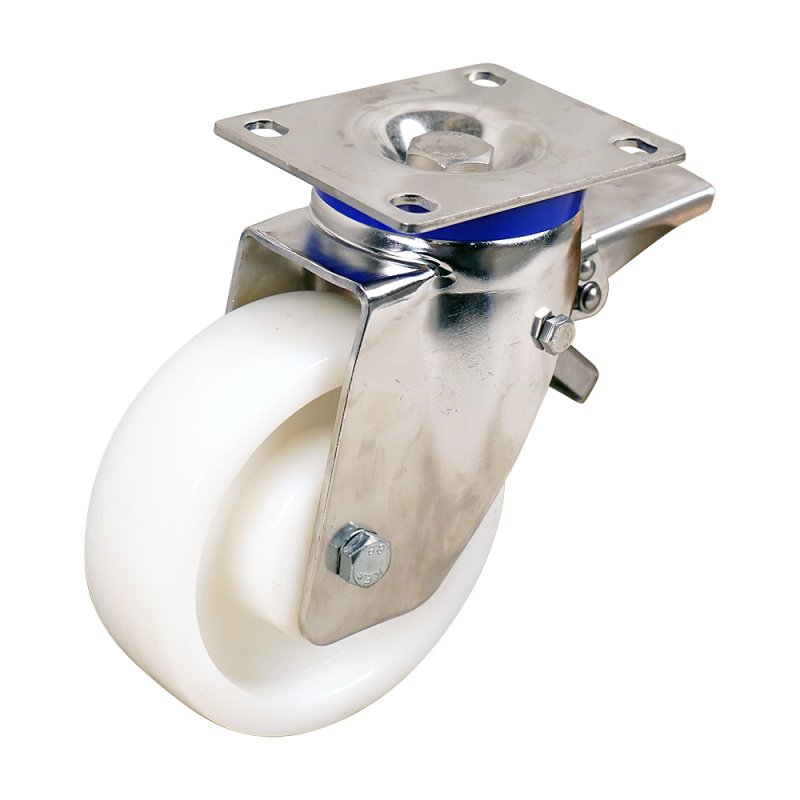 roulette pivotante avec frein 160mm serie 33 ᠆ 39 montage de la plaque palier lisse