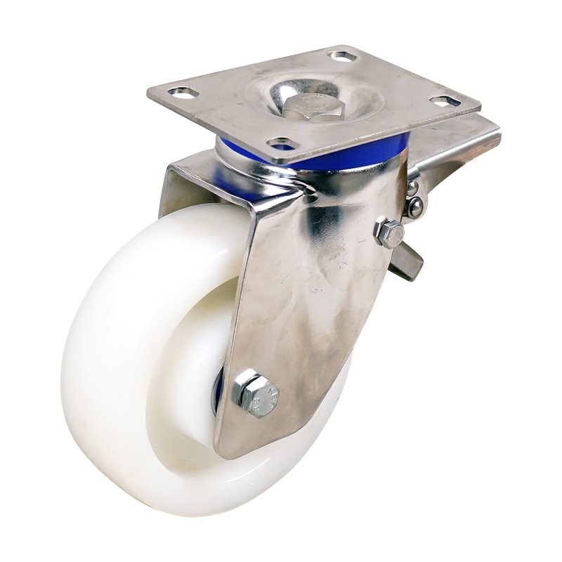 roulette pivotante avec frein 160mm serie 33 ᠆ 39 montage de la plaque Roulement à billes en inox