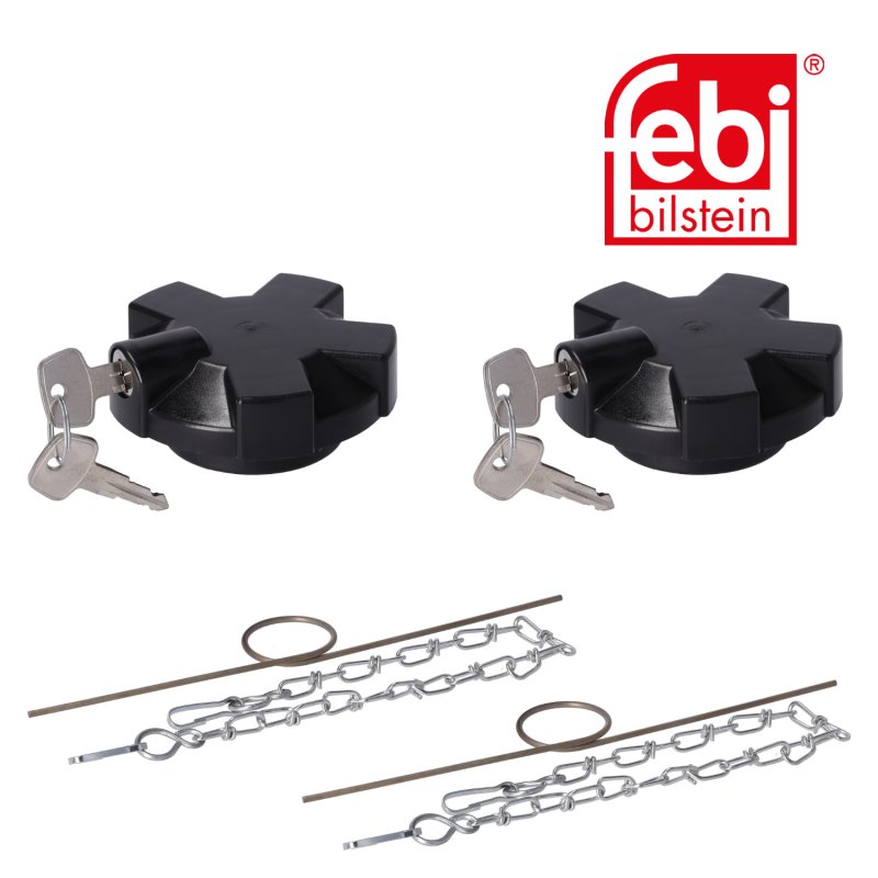 Kit de bouchon de reservoir d'essence verrouillable, non ventilé avec joint d'étanchéité et chaîne