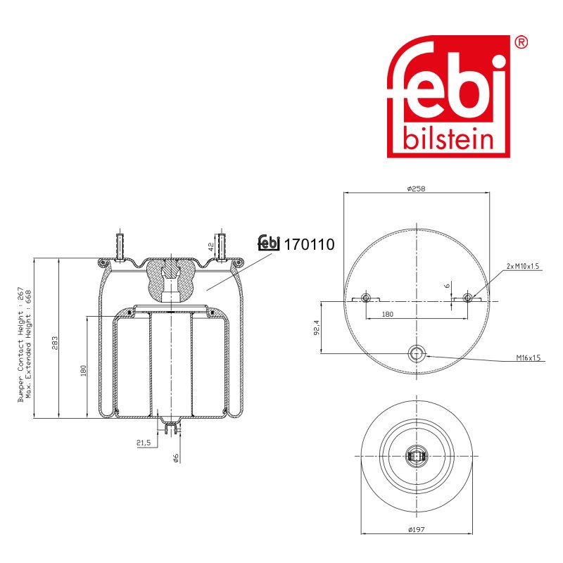 Coussin d air avec piston en acier