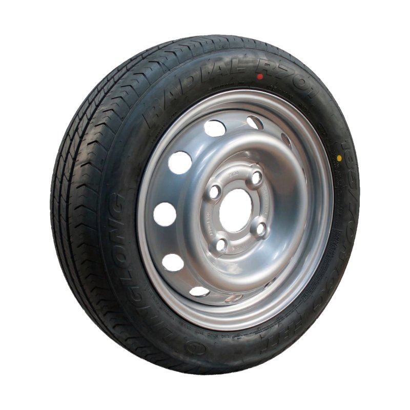 pneu + roue 185/70 R13C 4½Jx13H2 ET30 57/100/4 métal R701 M+S gris argent