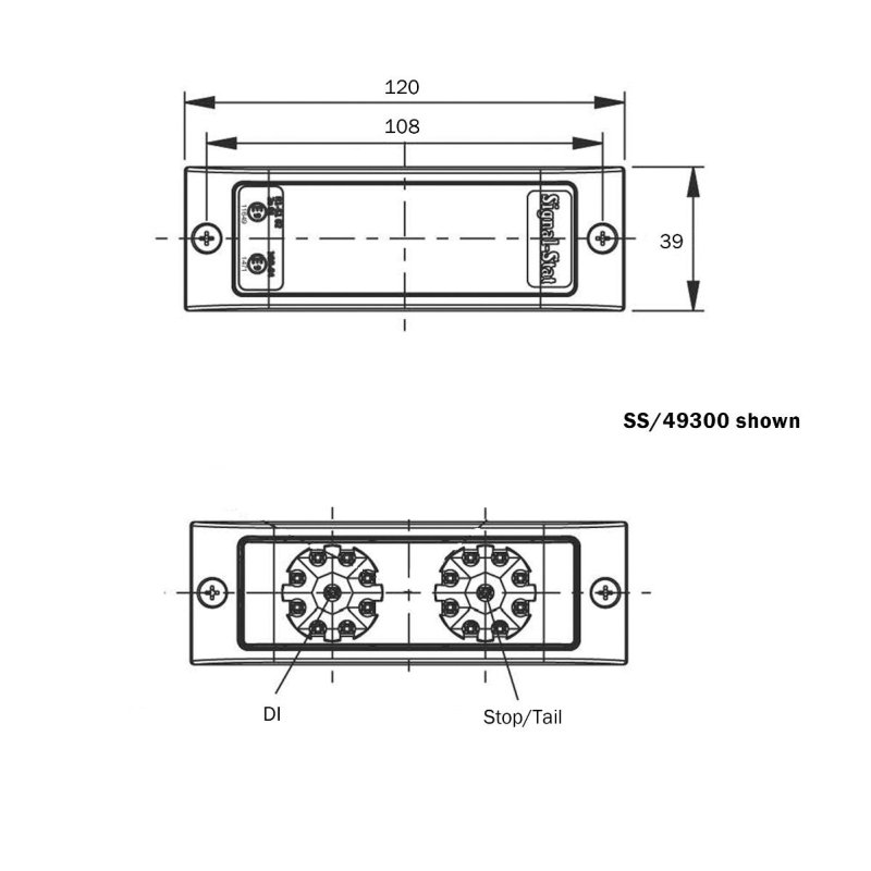 barre arrière LED ADR compact montage horizontal+vertical 12-24V