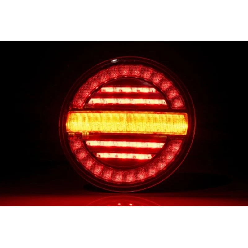 barre arrière LED, rond avec feu clignotant dynamique 12-24V 4m cable