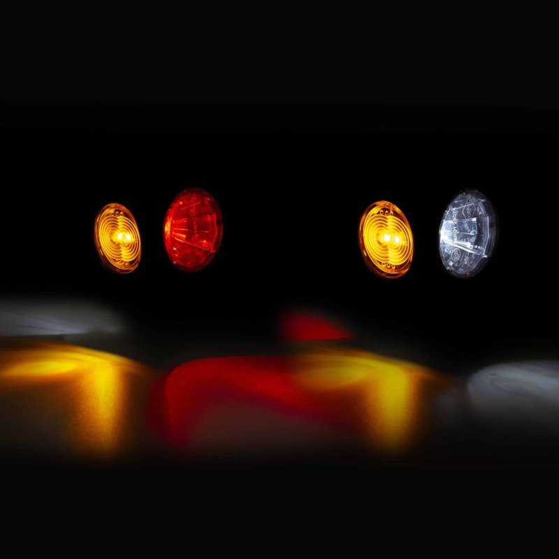 LED barre de gabarit droite rouge/blanc/ambre 12-24V 0.5m+1.5mm² con