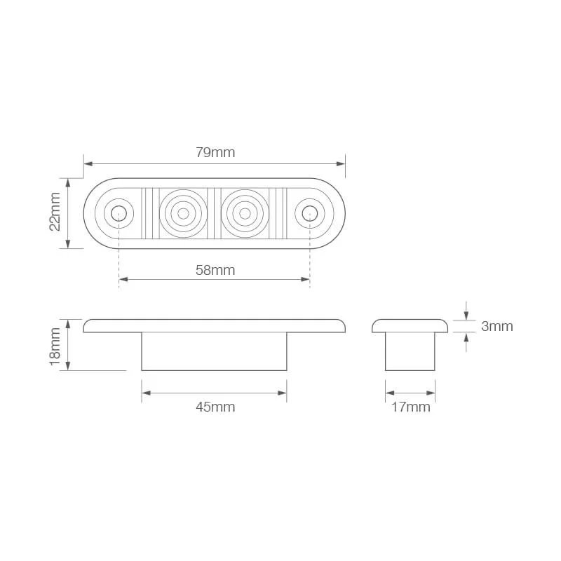 barre de position LED de couleur orange | 12-24V | 20cm de cable
