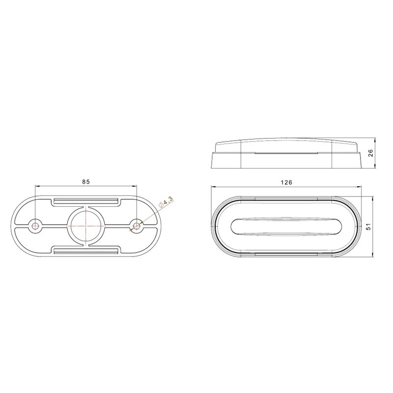Feu de position LED blanc | 12-24V | 1,5mm². connecteur