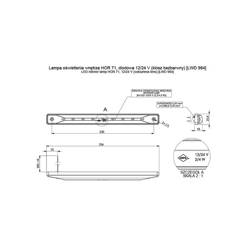 plafonnier LED 200lm - 4000K - 12-24V Transparent