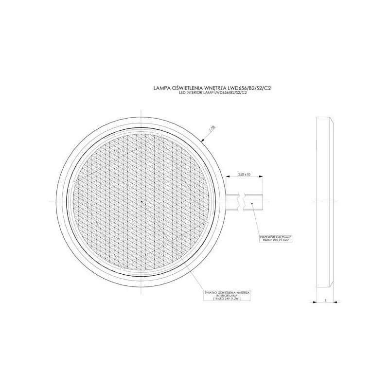 plafonnier LED 85lm - 5000K - 24V - Noir