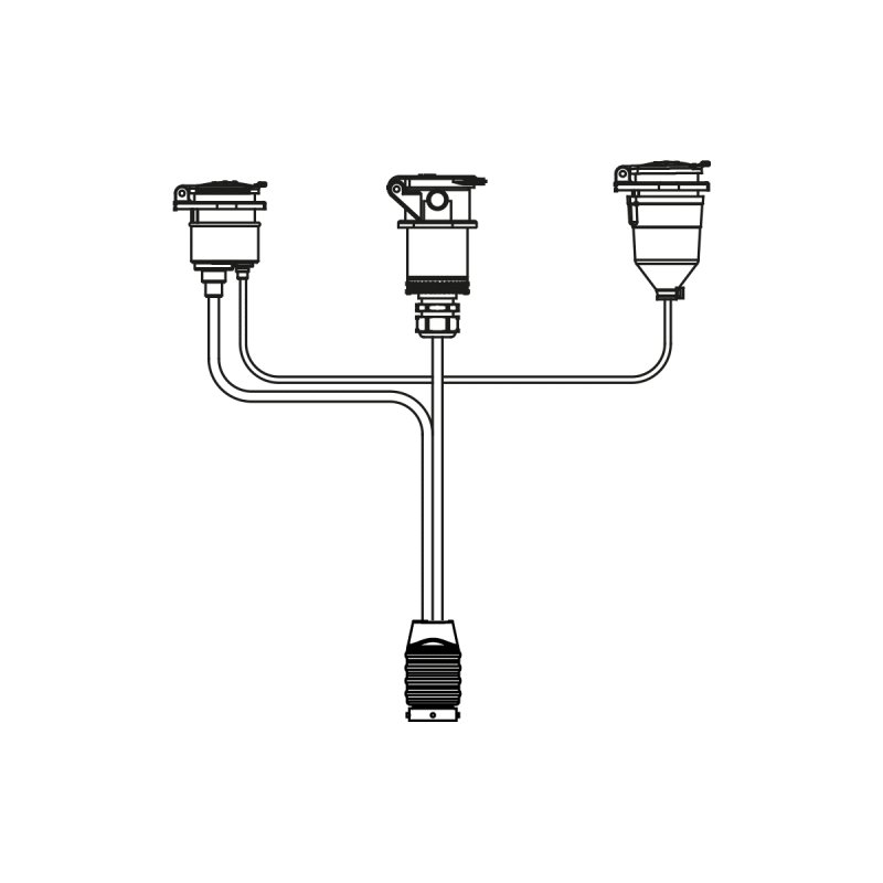 câble frontal 15P | 24N | 24S, 150cm de câble avec baïonnette 15P