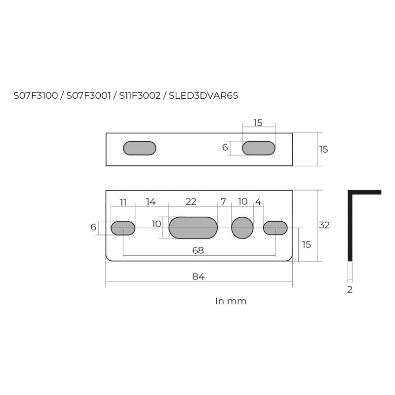 support de montage pour S07F3001 / S07F3100 / S11F3002 /SLED3DVAR65