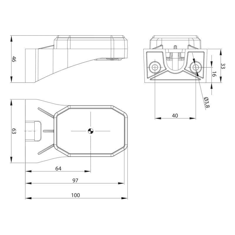 barre de position LED de couleur orange | 12-24V | connecteur coulissant