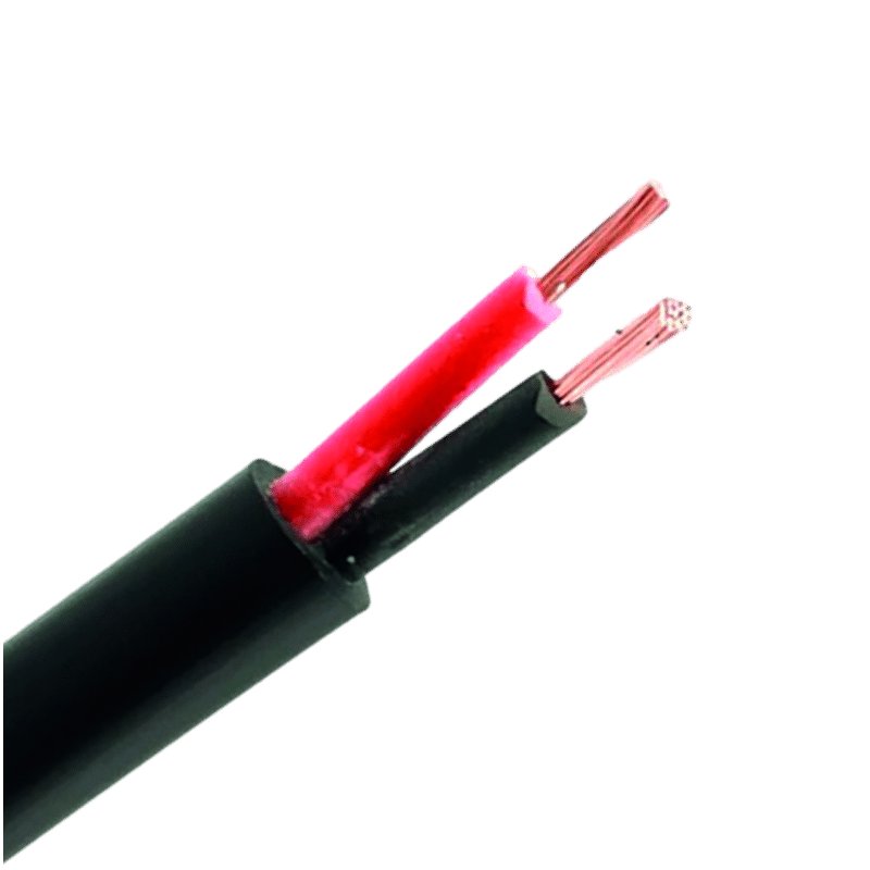 cable 2 fils | 2.50mm² | noir-rouge | rond | 50m