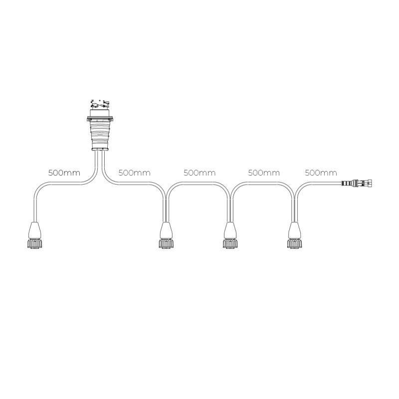 câble Y pour 4 feux de recul(5-PIN) incl. câble latéral