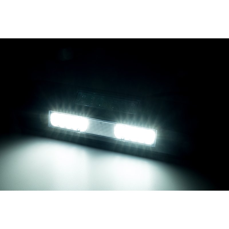 barre de travail LED + feu flash LED orange, 4000K, boîtier noir 12-2