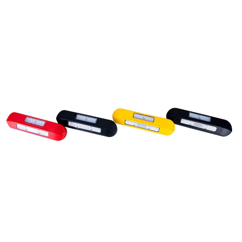 barre de travail LED + feu flash LED orange, 4000K, boîtier noir 12-2