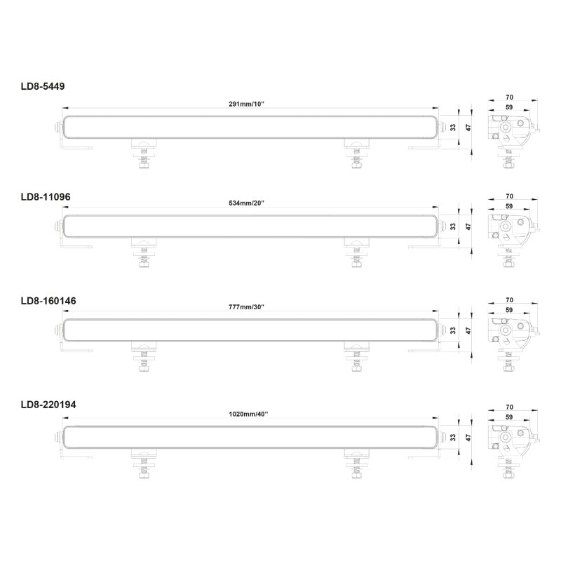 barre LED Vulcan 780 feux de position bicolores 9-36V - 77,7cm - 14 600lm