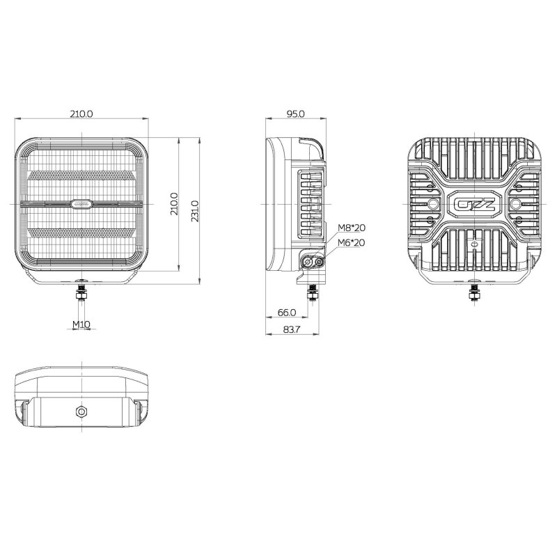 OZZ lights SQR 9"