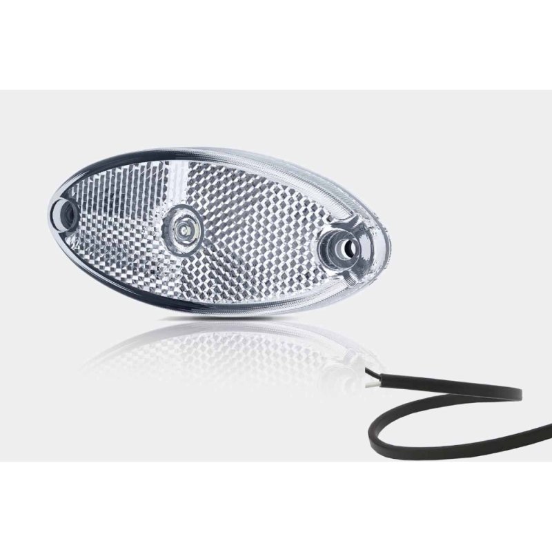 Feu de position LED ovale blanc | 12-24V | 50cm. cable