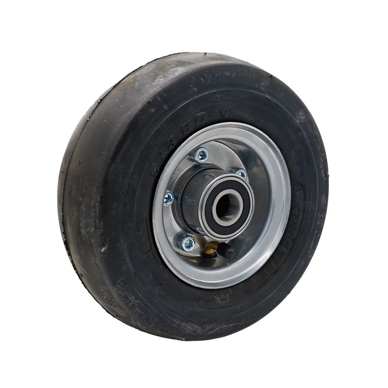 pneu + roue 9x3.50-4 2.10-4 ET0 roulement à billes Ø20 NL75mm métal KT-739G gris argent