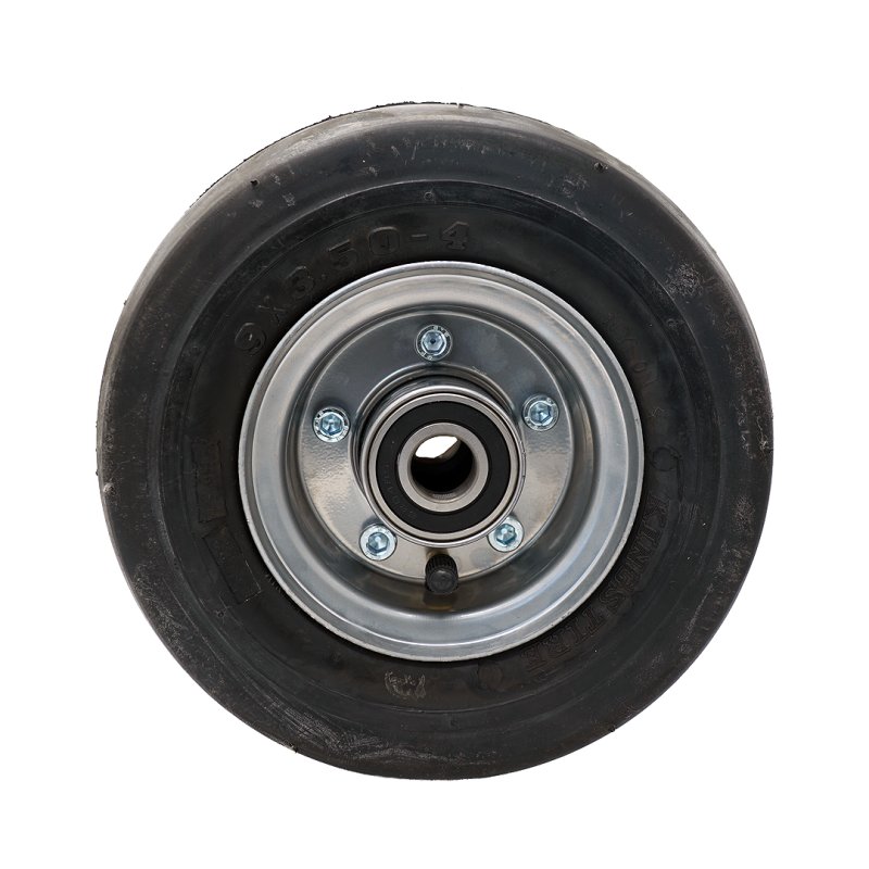 pneu + roue 9x3.50-4 2.10-4 ET0 roulement à billes Ø20 NL75mm métal KT-739G gris argent