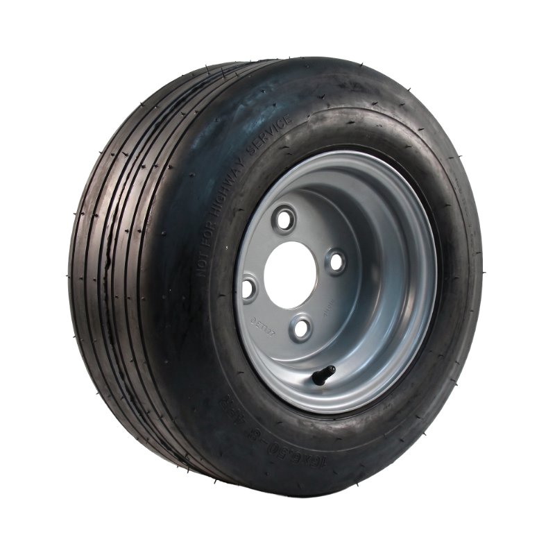 pneu + roue 16x6.50-8 5.50x8H2 ET-2 60/100/4 métal V-3503 gris argent