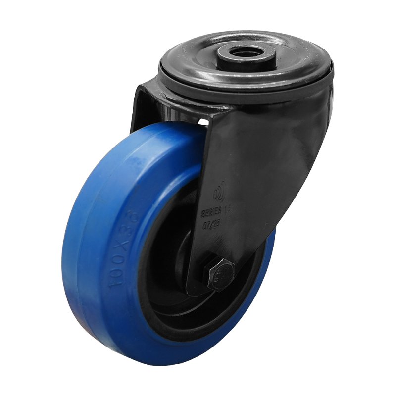 roulette pivotante 80mm Novio Noir série 13 ᠆ 15 trou pour boulon roulement à rouleaux
