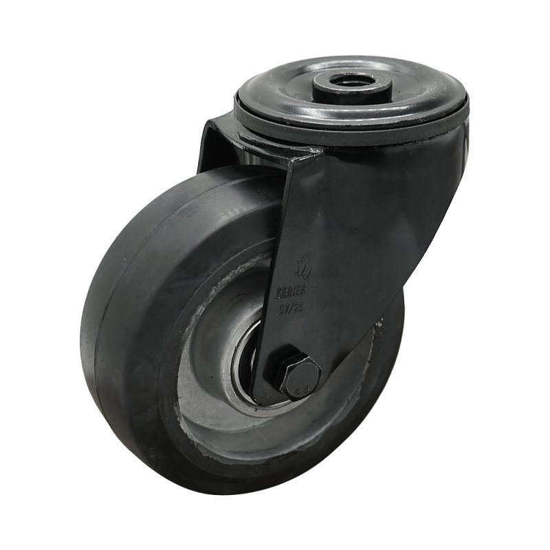 roulette pivotante 160mm Novio Noir série 10 ᠆ 15 trou pour boulon roulement à billes