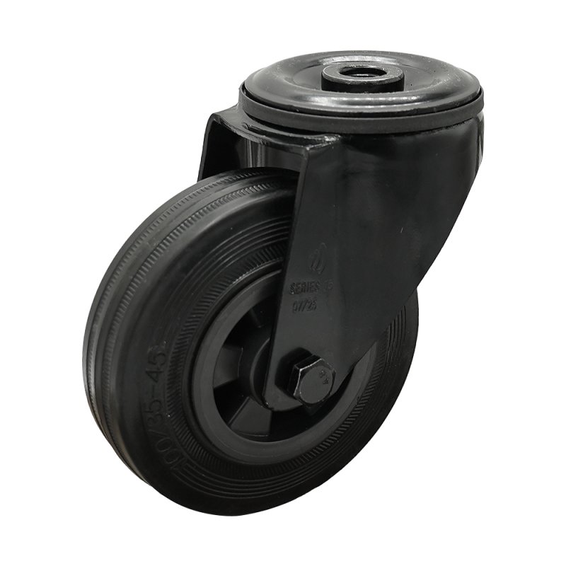roulette pivotante 125mm Novio Noir série 01 ᠆ 15 trou pour boulon roulement à rouleaux