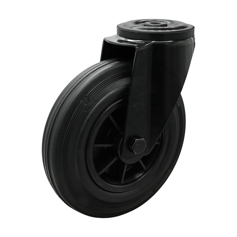 roulette pivotante 160mm Novio Noir série 01 ᠆ 15 trou pour boulon roulement à rouleaux