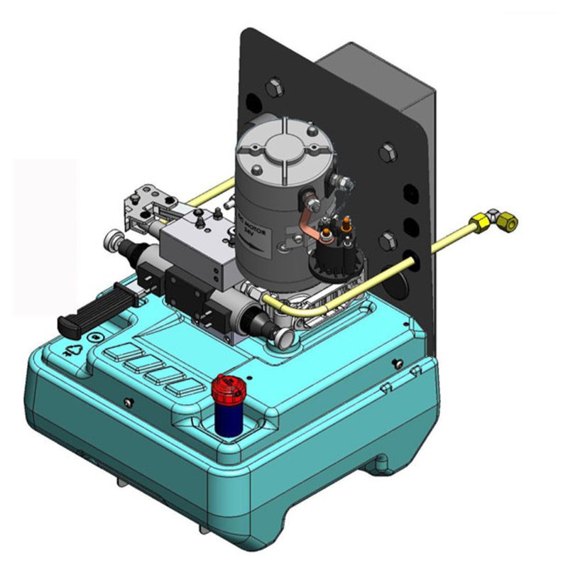 agrégat compacte hydraulique "KUBE" DC24V-2.2KW 1EV.A1 15L réservoir plastique bouton poussoir pupitre met noodhandpomp