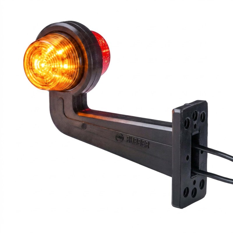 LED breedtelamp set 12-24V | dark |rood-amber | 195mm paal