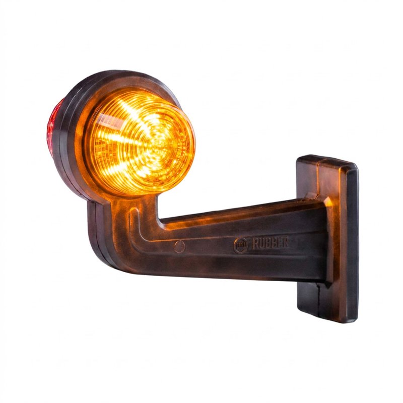LED breedtelamp set 12-24V | dark |rood-amber | 195mm paal
