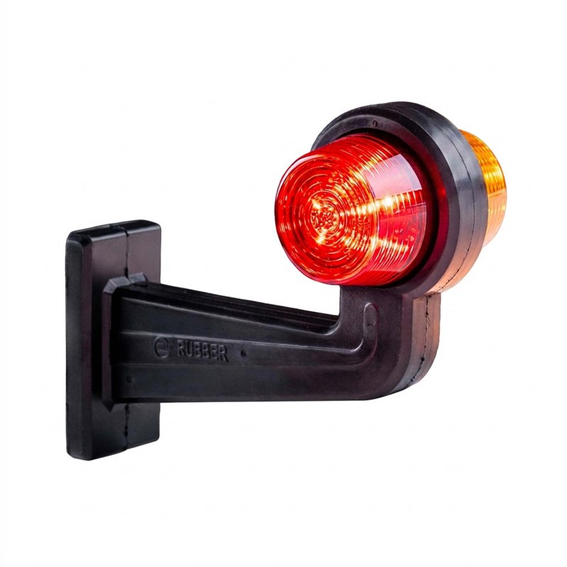 LED breedtelamp set 12-24V | dark |rood-amber | 195mm paal