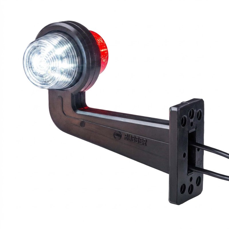LED breedtelamp set 12-24V | dark | rood-wit | 195mm paal