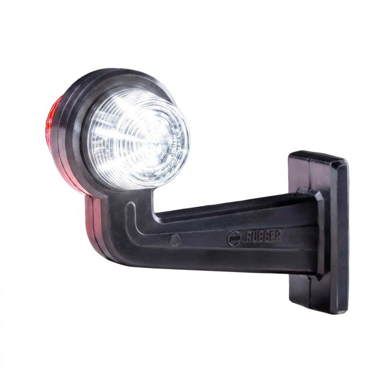 LED breedtelamp set 12-24V | dark | rood-wit | 195mm paal