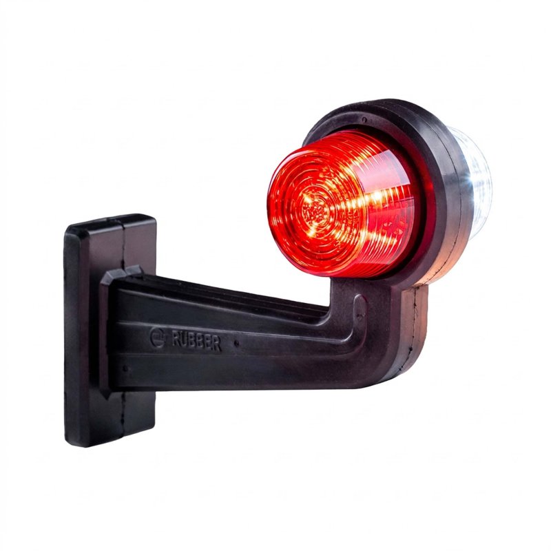 LED breedtelamp set 12-24V | dark | rood-wit | 195mm paal