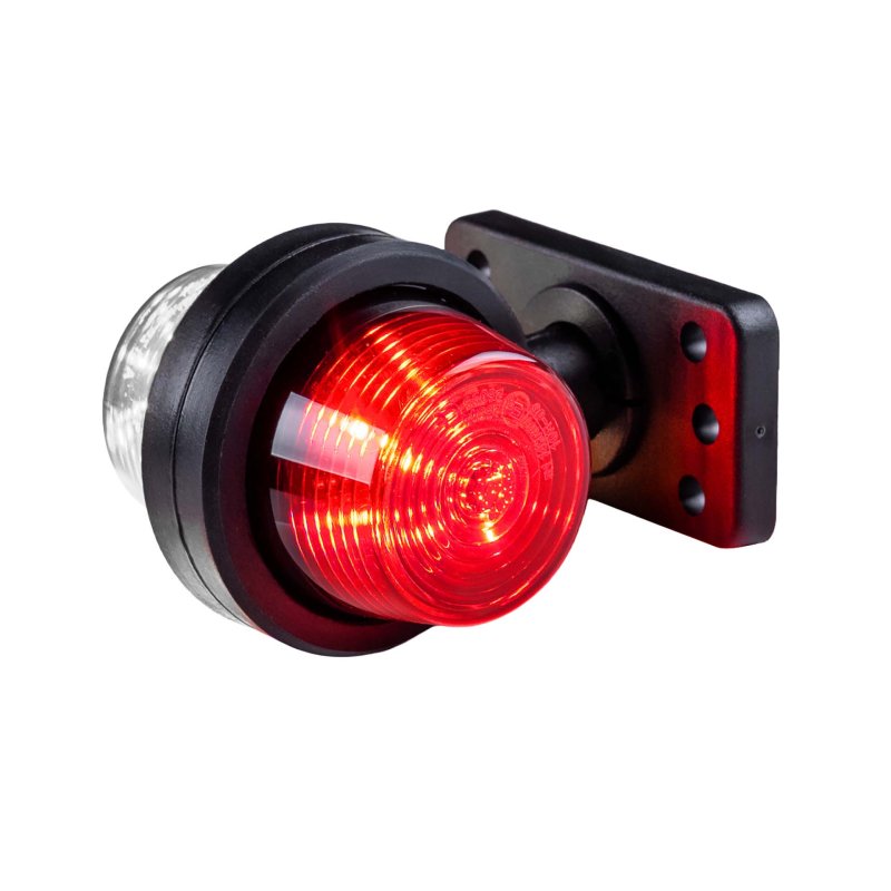 LED breedtelamp set 12-24V | dark | rood-wit | korte paal