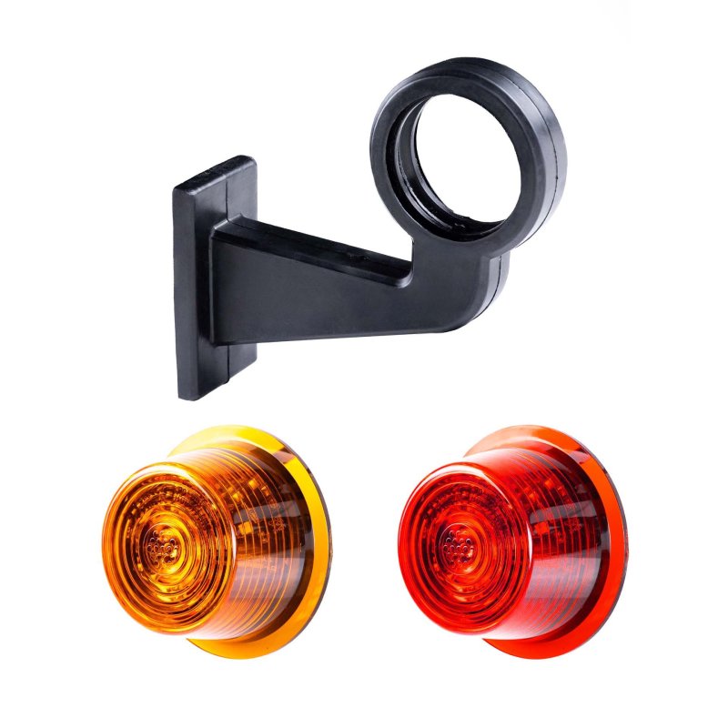 LED breedtelamp set 12-24V | rood-amber | 165mm paal