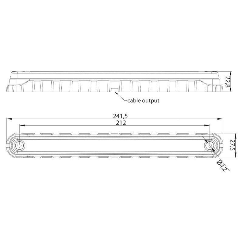 LED markeringslicht rood | 12-24V | 0,15m. kabel
